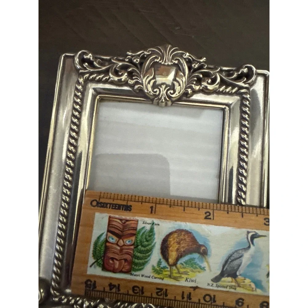 Brighton Silver Tone Ornate Baroque Scroll Rope Border Small Picture Frame 5x4